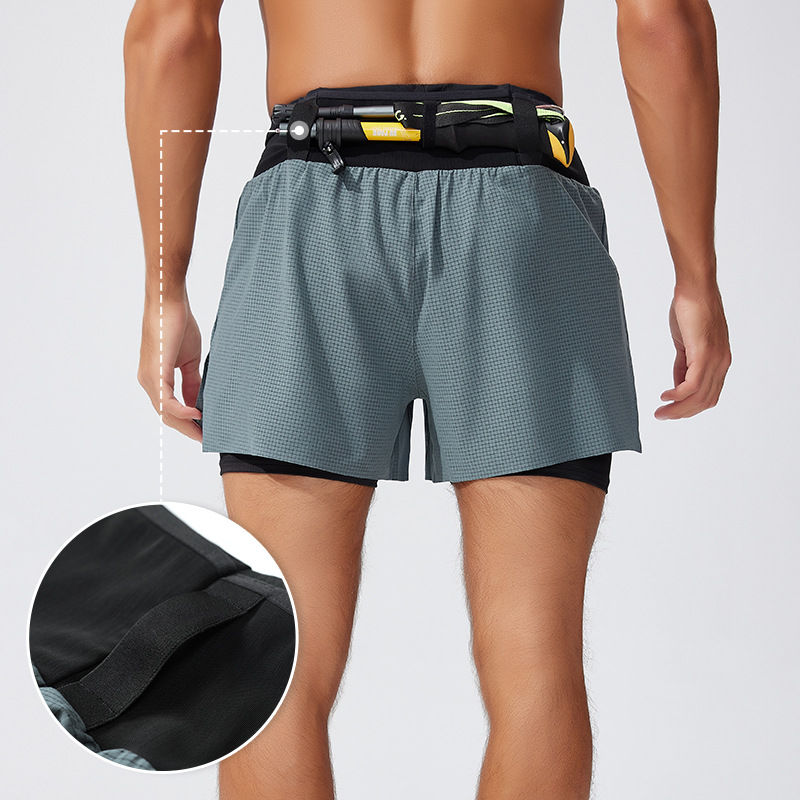 Trail Running Gaiter - Herenshorts 2-in-1 met dubbele laag, geschikt